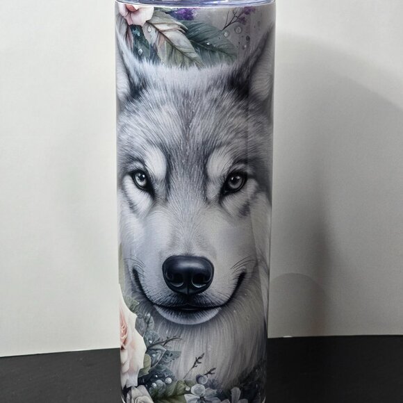 Wolf With Dreamcatcher 20 oz Tumbler - Picture 3 of 4